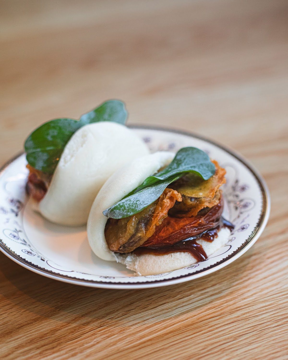 Steamed bao bun from a collaborative menu project
